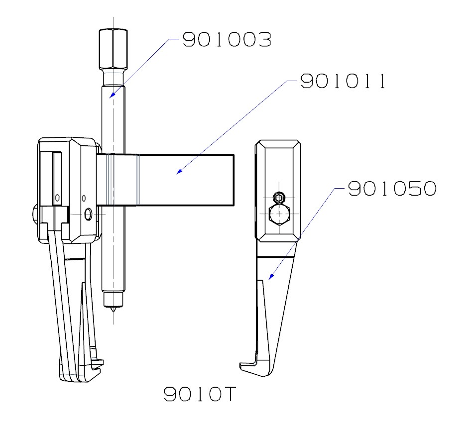 EXTRACTOR FORZA SERIE 9000T DE 3 PATAS
